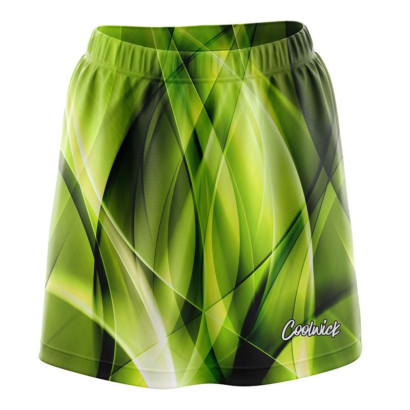 Wavy Yellow Swirl CoolWick Bowling Skort