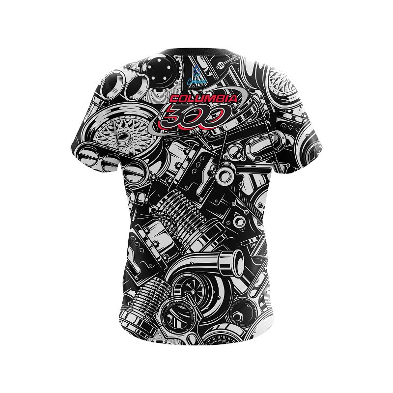 Columbia 300 Auto Parts Explosion CoolWick Bowling Jersey - Image 2