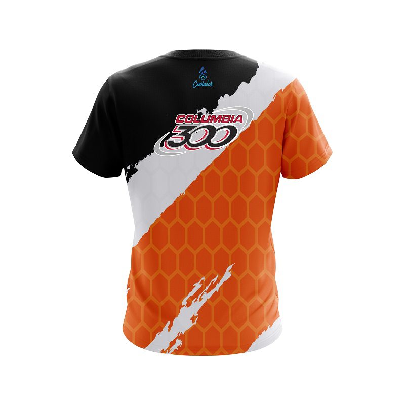 Columbia 300 Split Power Orange CoolWick Bowling Jersey - Image 2