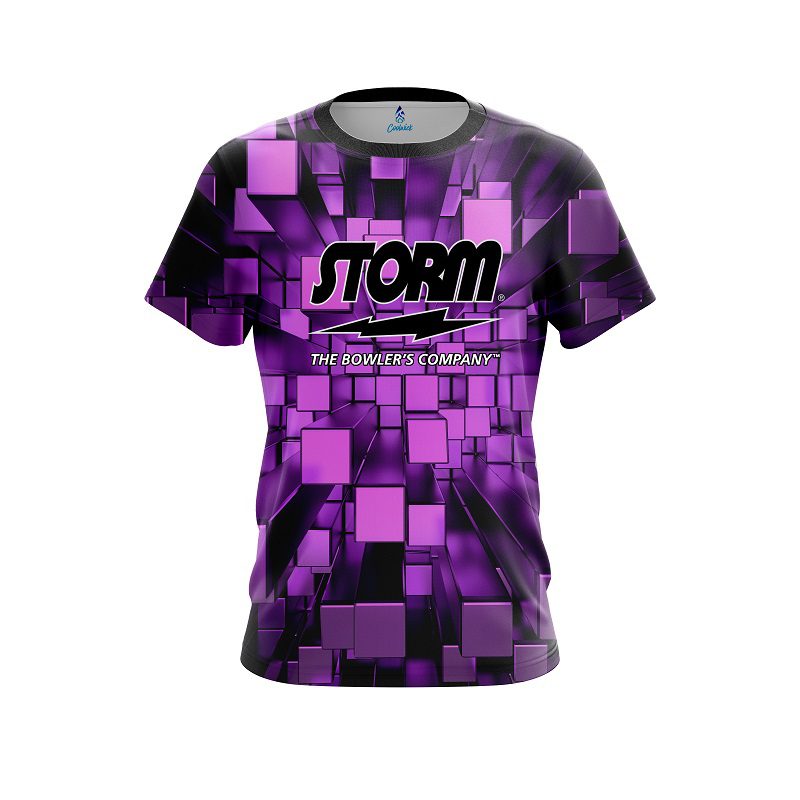 Storm Purple Block Burst Semi-Custom CoolWick Bowling Jersey