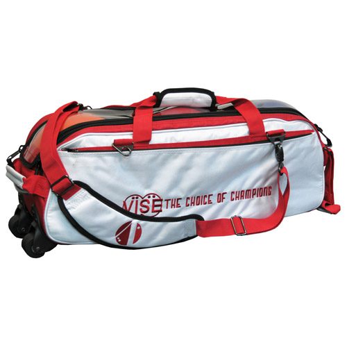 Vise 3 Ball Triple Tote White Red Bowling Bag