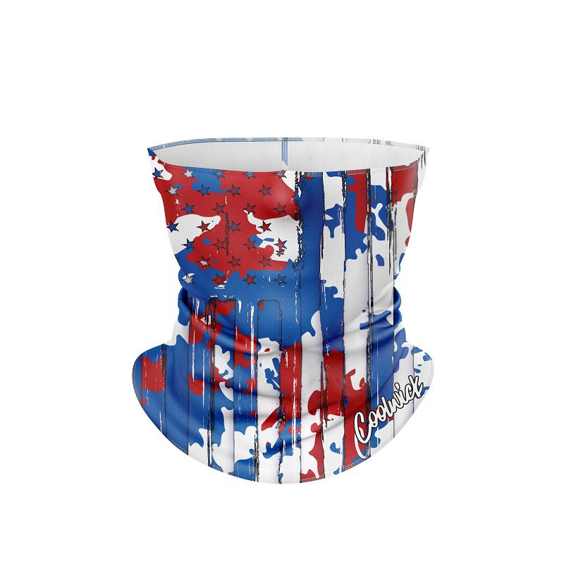 Red White And Blue Camo Spots Neck Gaiter All-In-1
