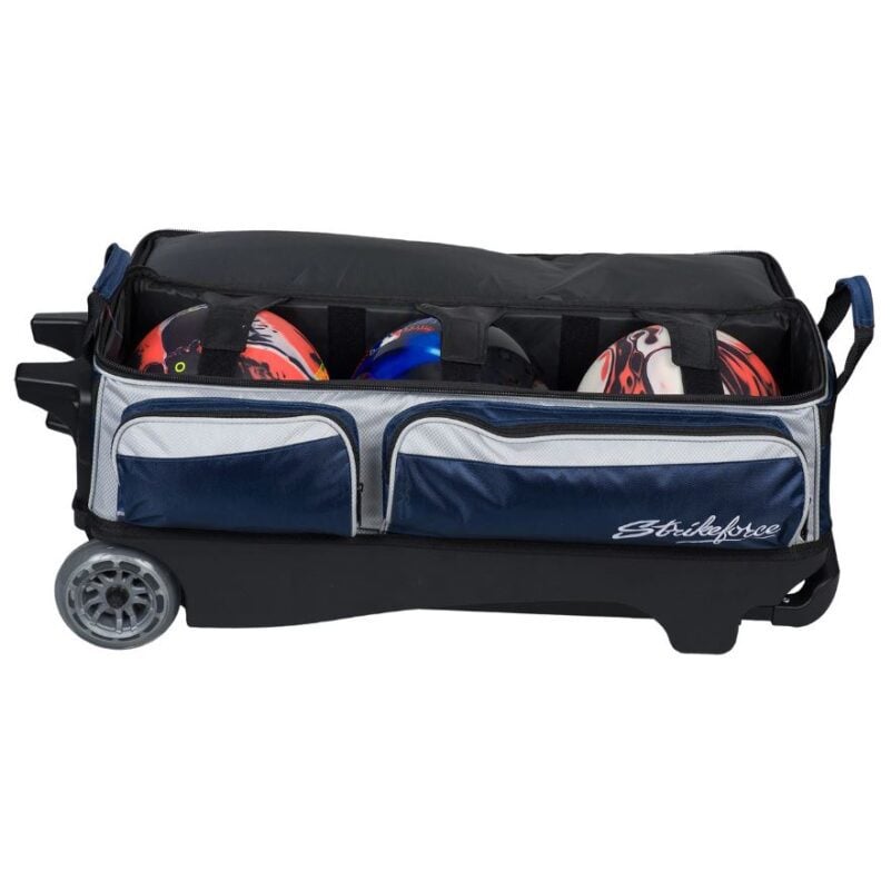 KR Strikeforce Konvoy 3 Ball Triple Roller Navy Silver Bowling Bag - Image 2