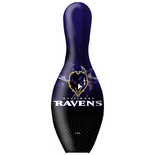 OTB NFL Baltimore Ravens Football On Fire Bowling Pin - Image 2