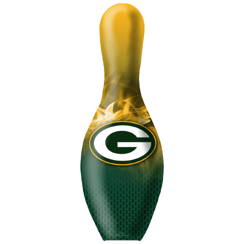 OTB NFL Green Bay Packers Football On Fire Bowling Pin