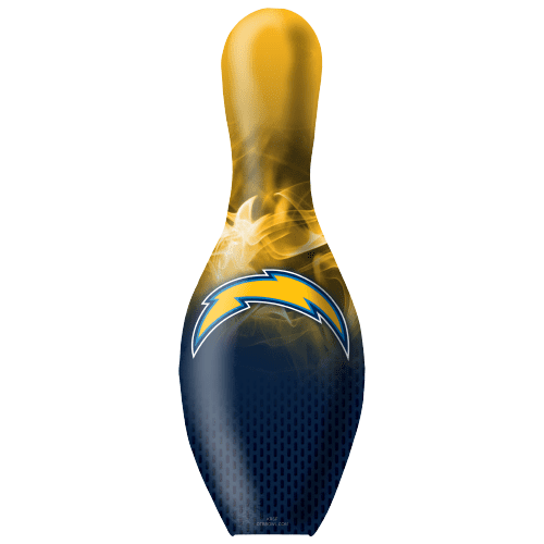 OTB NFL Los Angeles Chargers Football On Fire Bowling Pin - Image 3