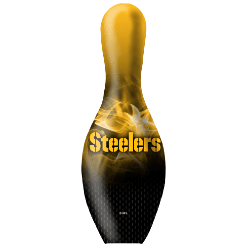 OTB NFL Pittsburgh Steelers Football On Fire Bowling Pin - Image 2
