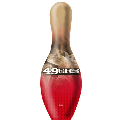 OTB NFL San Francisco 49ers Football On Fire Bowling Pin - Image 2