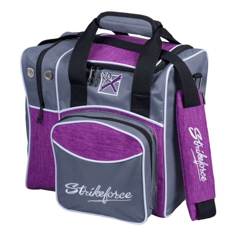 KR Flexx 1 Ball Single Tote Grey Purple Bowling Bag
