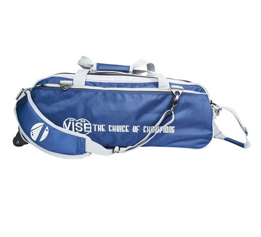 Vise 3 Ball Triple Tote Navy Silver Bowling Bag