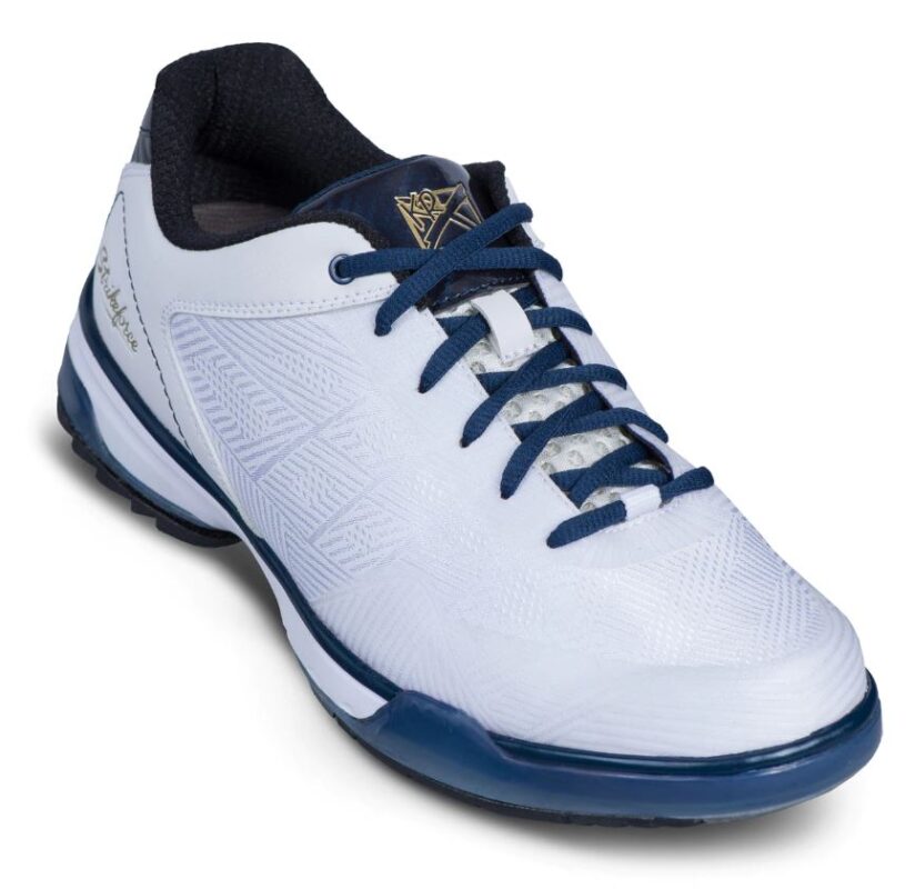 Image of KR Strikeforce Rage White Navy Right Hand Men's Color Blem Bowling Shoes