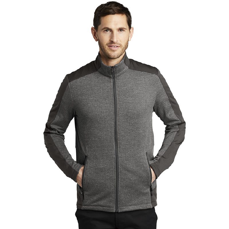 900 Global Mens Coolwick Grid Fleece Full Zip Jacket - Image 2