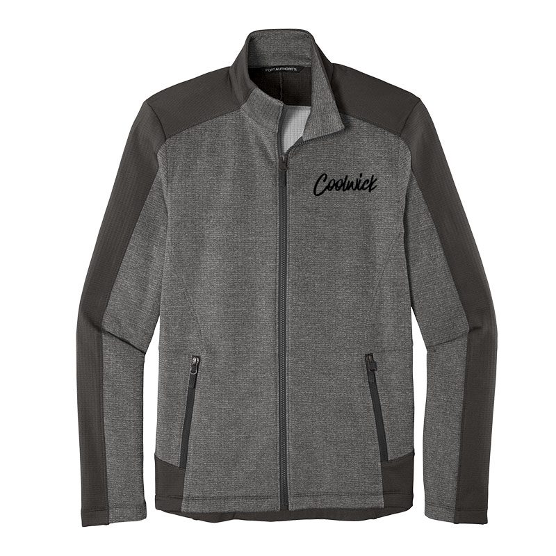 Signature Coolwick Mens Grid Fleece Full Zip Jacket