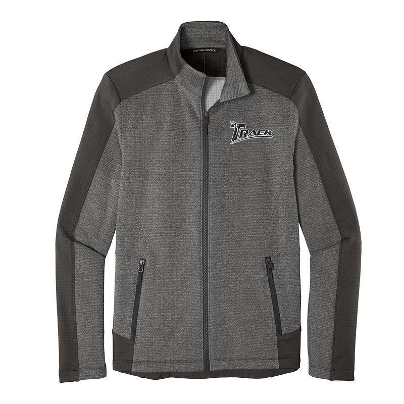 Track Mens Coolwick Grid Fleece Full Zip Jacket
