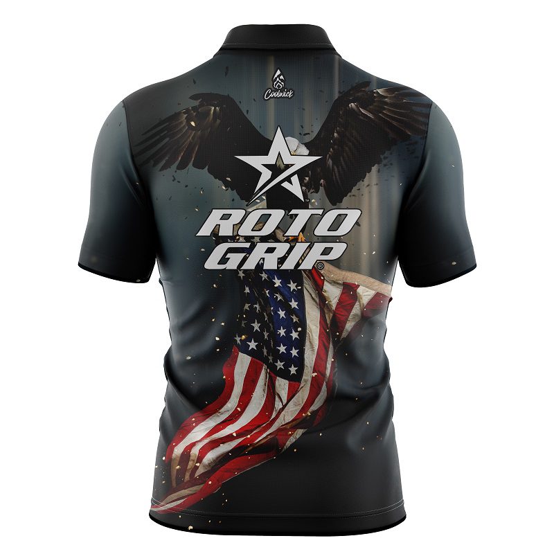 Roto Grip American Eagle Quick Ship CoolWick Sash Zip Bowling Jersey - Image 2
