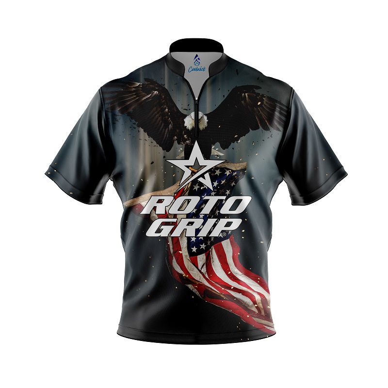 Roto Grip American Eagle Quick Ship CoolWick Sash Zip Bowling Jersey