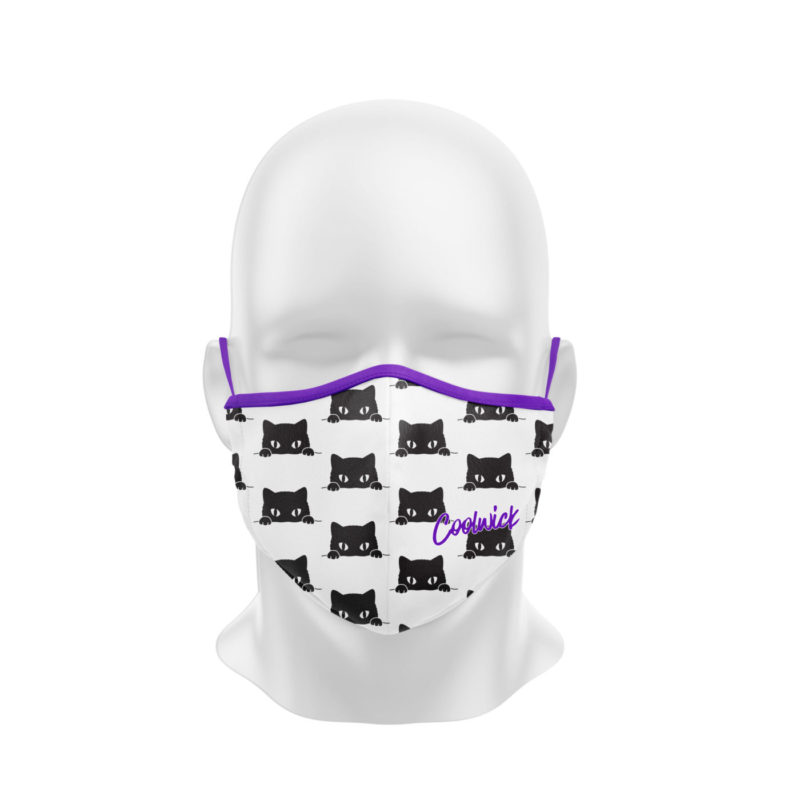 Black Cats Dye Sublimated Coolwick Mask