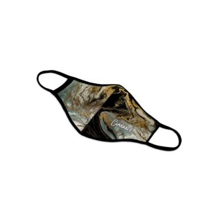 Alternative view of Black Gold Marble Dye Sublimated Coolwick Mask