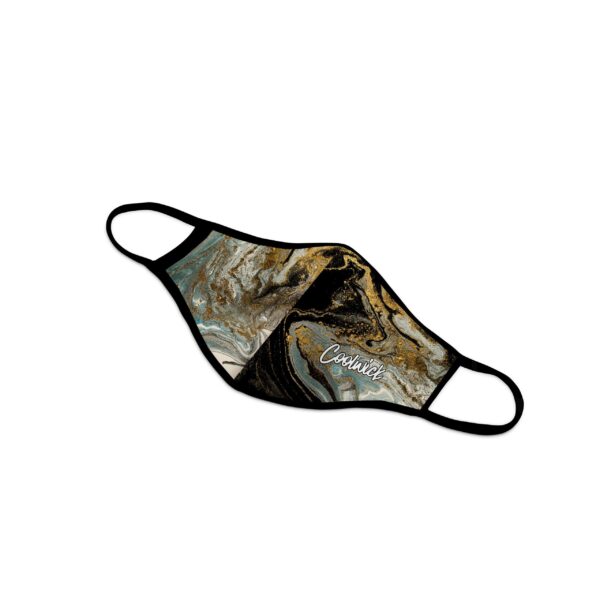Black Gold Marble Dye Sublimated Coolwick Mask - Image 2