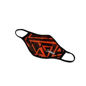 Alternative view of Caution Graffiti Dye Sublimated Coolwick Mask