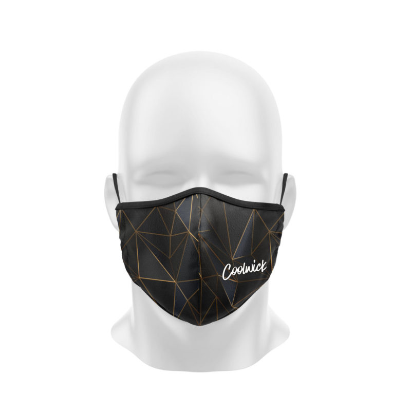 Geometric Gold Dye Sublimated Coolwick Mask