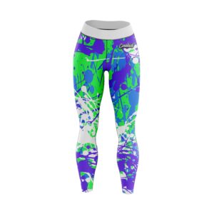 Paint Splatter Green Purple CoolWick Women's Leggings