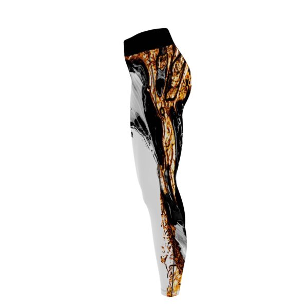Liquid Black and Gold CoolWick Women's Leggings - Image 3