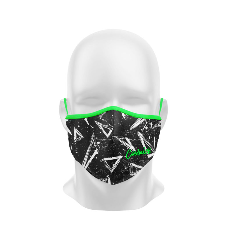 Lime Grunge Dye Sublimated Coolwick Mask