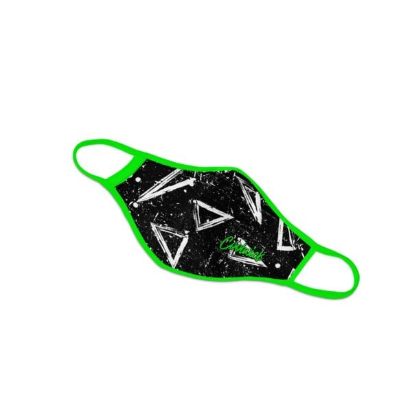 Lime Grunge Dye Sublimated Coolwick Mask - Image 2