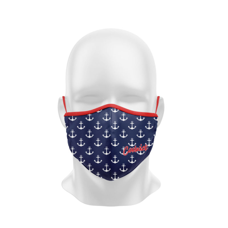 Nautical Anchors Dye Sublimated Coolwick Mask