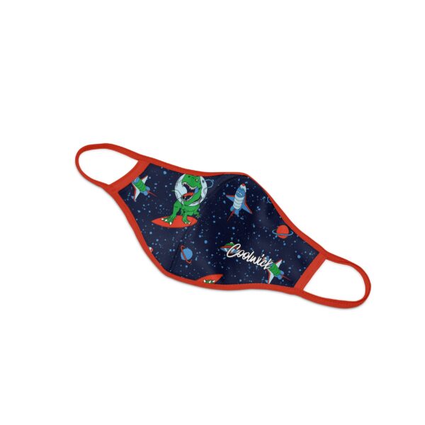 Space Dinosaur Dye Sublimated Coolwick Mask - Image 2