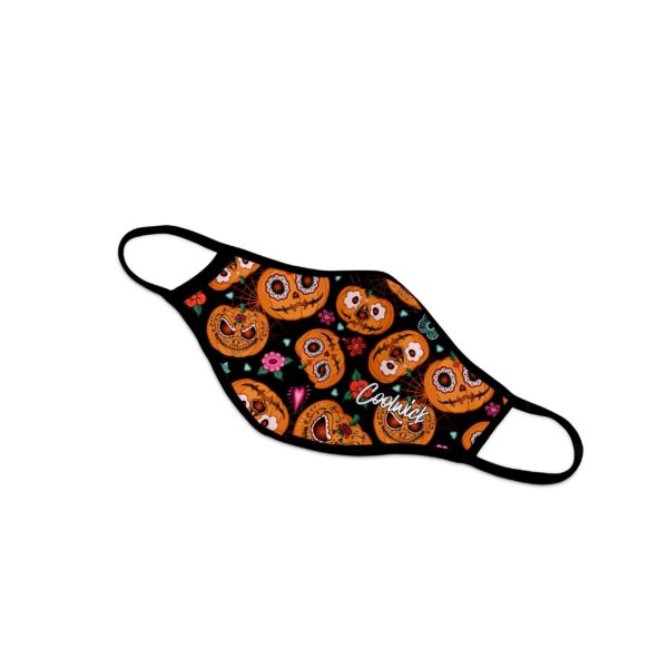 Sugar Skull Pumpkins Dye Sublimated Coolwick Mask - Image 2