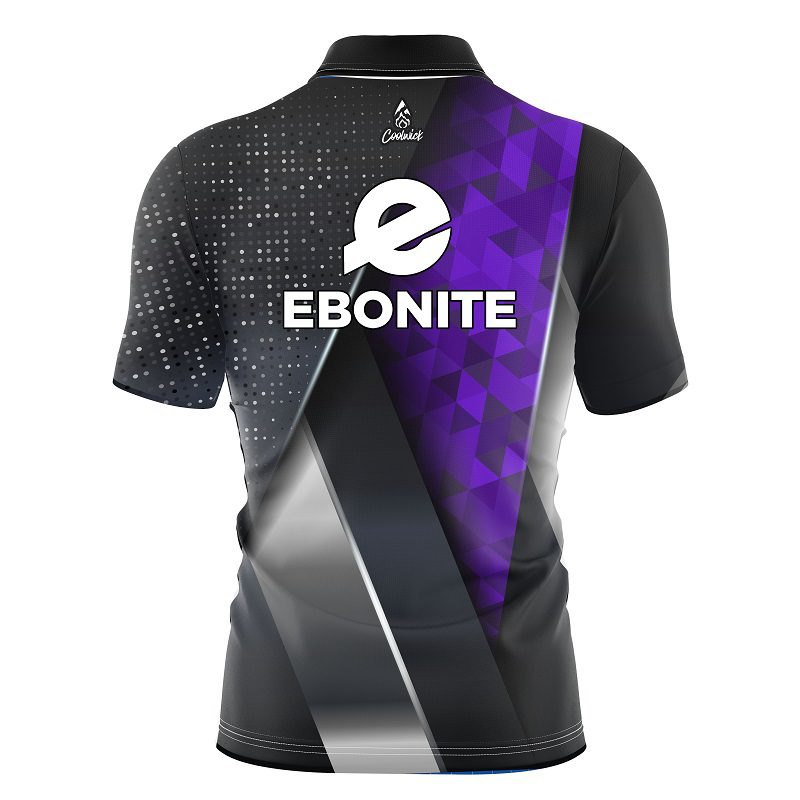 Ebonite Purple Aspirations Quick Ship CoolWick Sash Zip Bowling Jersey - Image 2