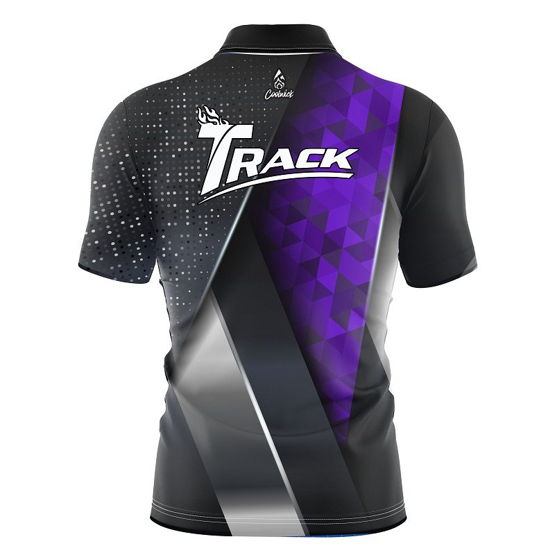 Track Purple Aspirations Quick Ship CoolWick Sash Zip Bowling Jersey - Image 2