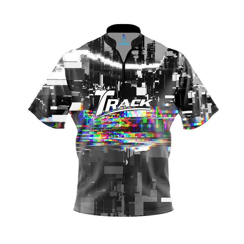Image of Track Glitch Quick Ship CoolWick Sash Zip Bowling Jersey
