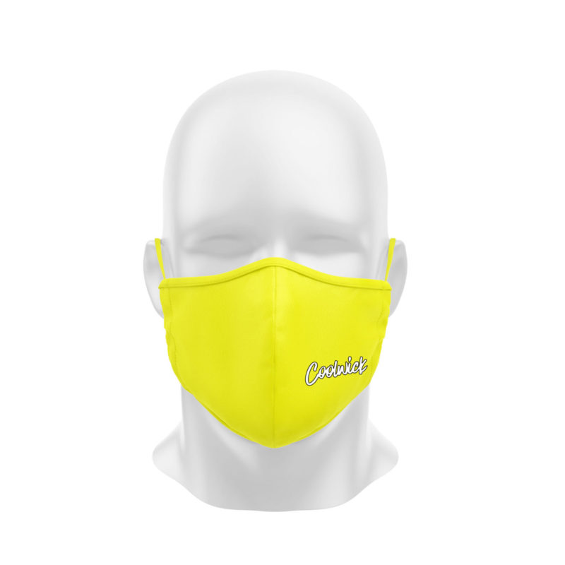 Bright Yellow Dye Sublimated Coolwick Mask
