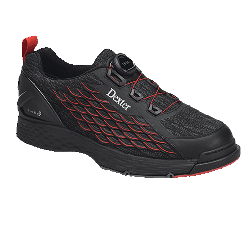 Dexter Mens THE C9 Knit BOA Black Red Bowling Shoes