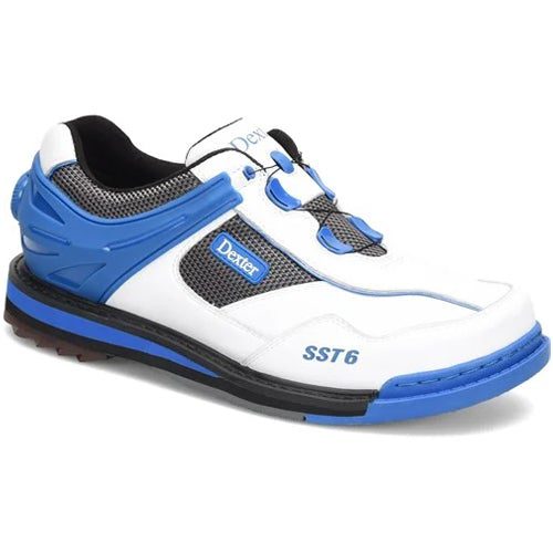 Image of Dexter SST 6 Hybrid BOA White Blue Men's Right Hand Wide Bowling Shoes
