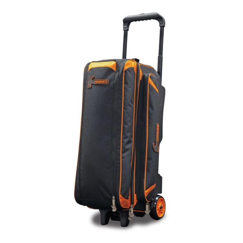 Image of Hammer Premium Black Orange 3 Ball Triple Roller Bowling Bag