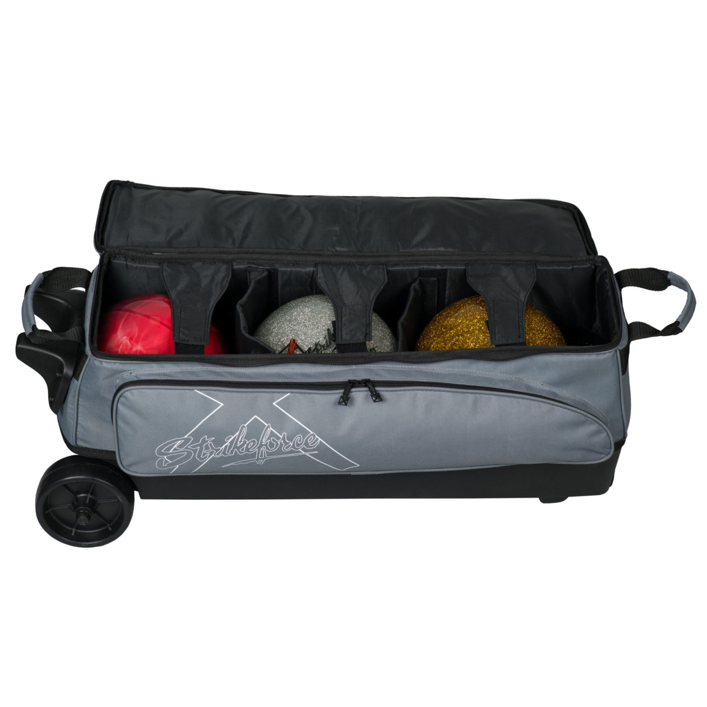 KR Hybrid X 3 Ball Triple Roller Charcoal Bowling Bag - Image 6