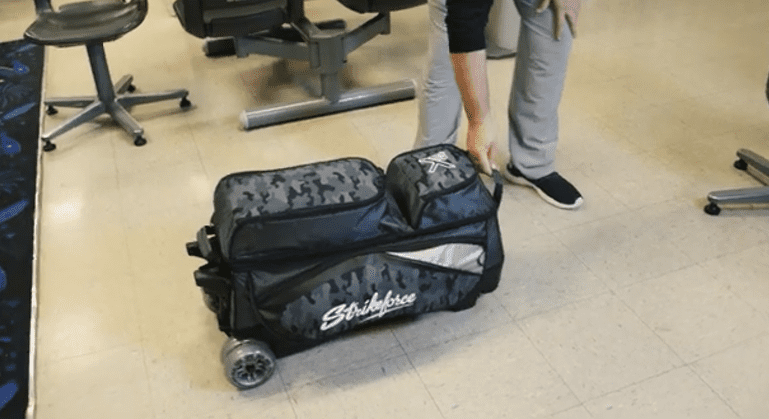 KR Strikeforce Drive 3 Ball Triple Roller Grey Camo Bowling Bag - Image 6