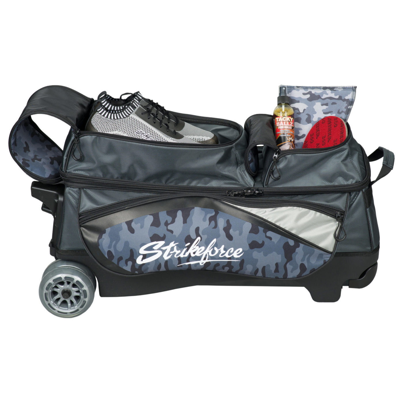 KR Strikeforce Drive 3 Ball Triple Roller Grey Camo Bowling Bag - Image 9