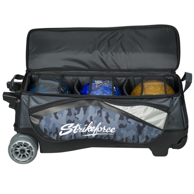 KR Strikeforce Drive 3 Ball Triple Roller Grey Camo Bowling Bag - Image 2
