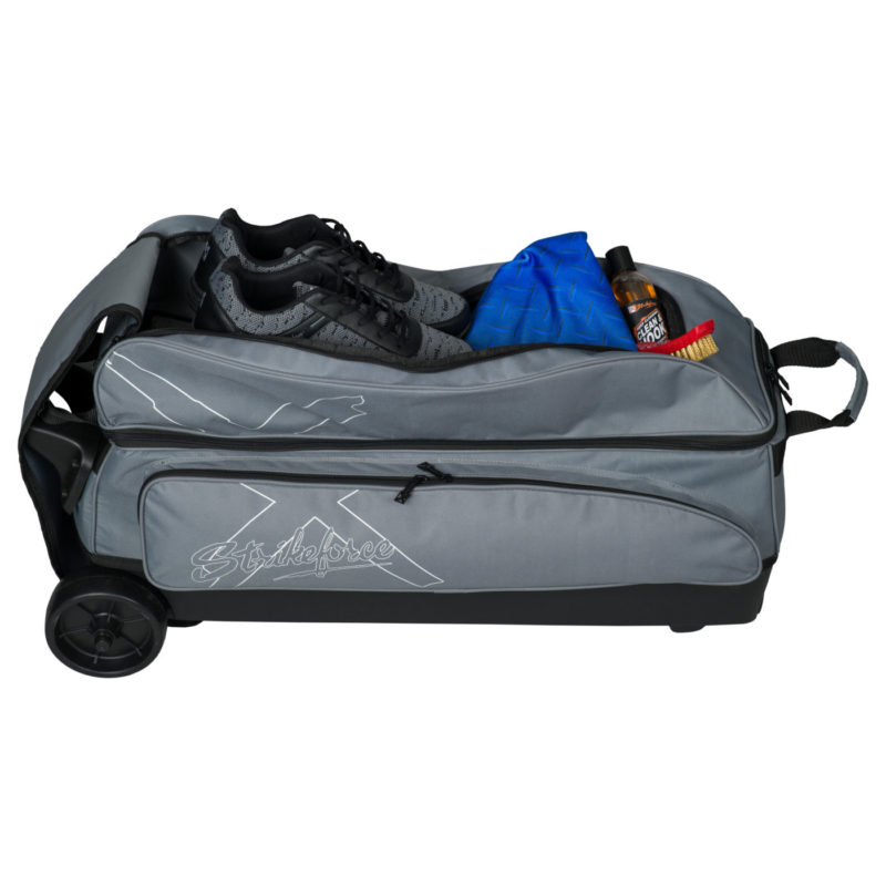 KR Hybrid X 3 Ball Triple Roller Charcoal Bowling Bag - Image 2