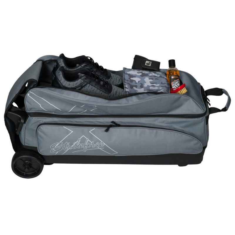 KR Hybrid X 3 Ball Triple Roller Charcoal Bowling Bag - Image 3