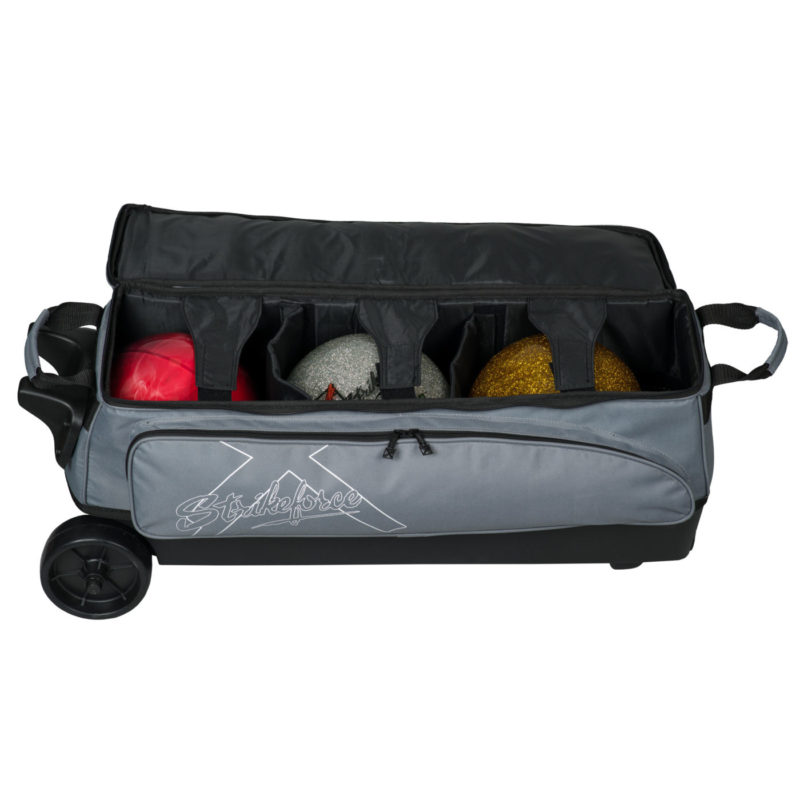 KR Hybrid X 3 Ball Triple Roller Charcoal Bowling Bag - Image 4
