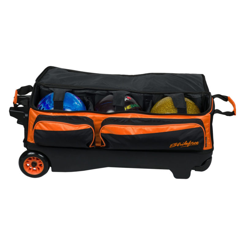 KR Strikeforce Konvoy 3 Ball Triple Roller Black Orange Bowling Bag - Image 3