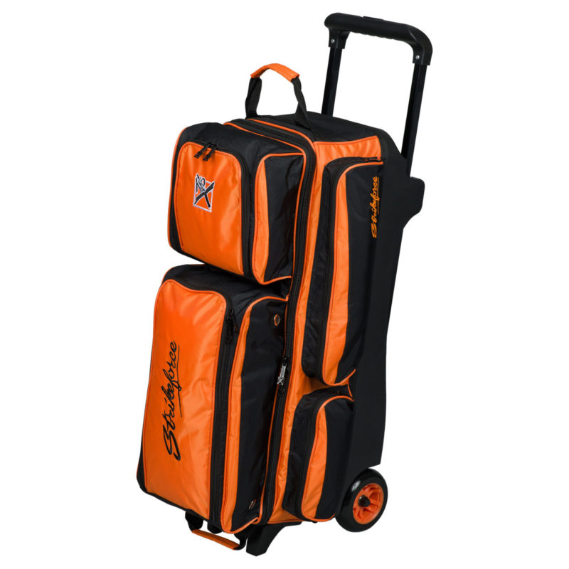 KR Strikeforce Konvoy 3 Ball Triple Roller Black Orange Bowling Bag