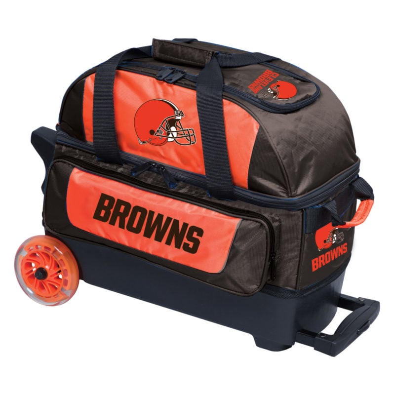 KR NFL 2 Ball Double Roller Cleveland Browns Bowling Bag - Image 2