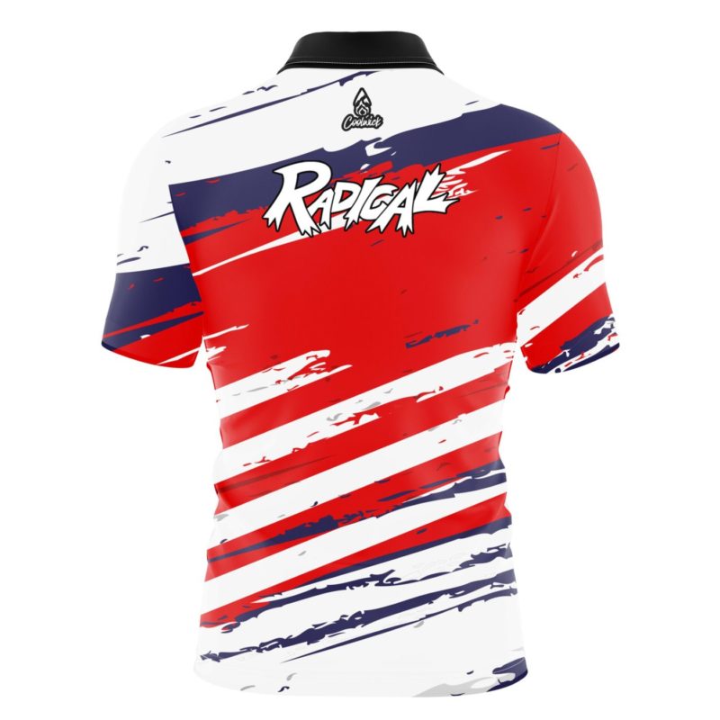 Radical All American Quick Ship CoolWick Sash Zip Bowling Jersey - Image 2